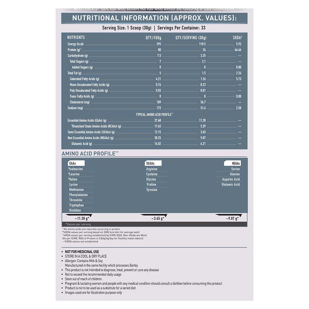 MuscleBlaze 100% Clean Raw Whey Protein Concentrate 4 MuscleBlaze 100% Clean Raw Whey Protein Concentrate - Image 4