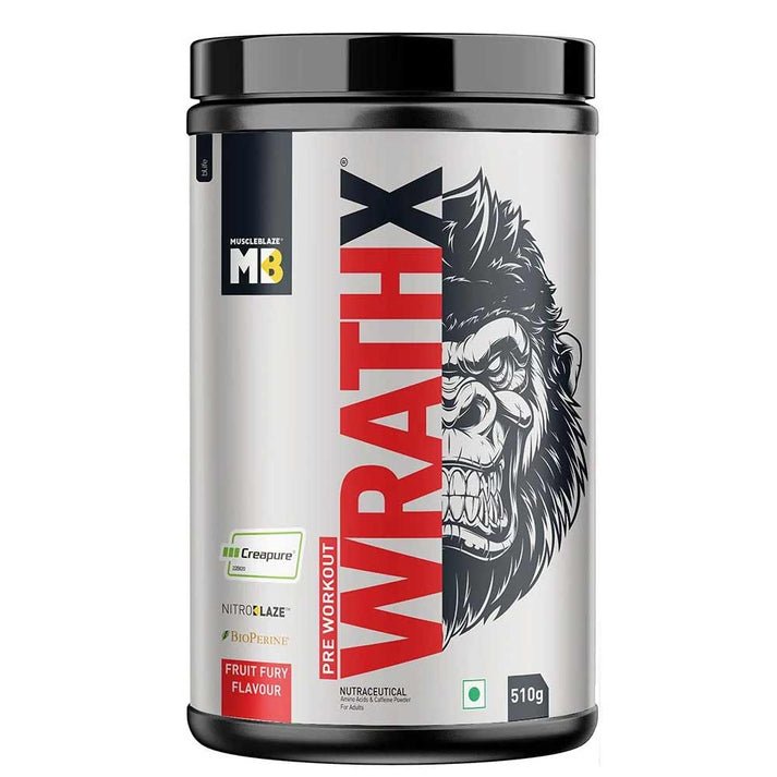 MuscleBlaze Pre Workout WrathX 510g 1 MuscleBlaze Pre Workout WrathX 510g