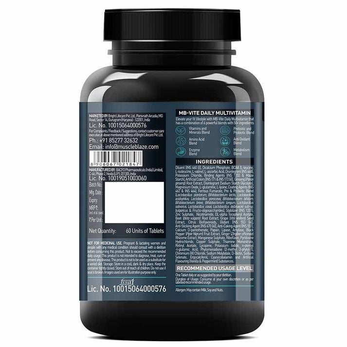 MuscleBlaze MB-VITE Daily Multivitamin 4 MuscleBlaze MB-VITE Daily Multivitamin - Image 4