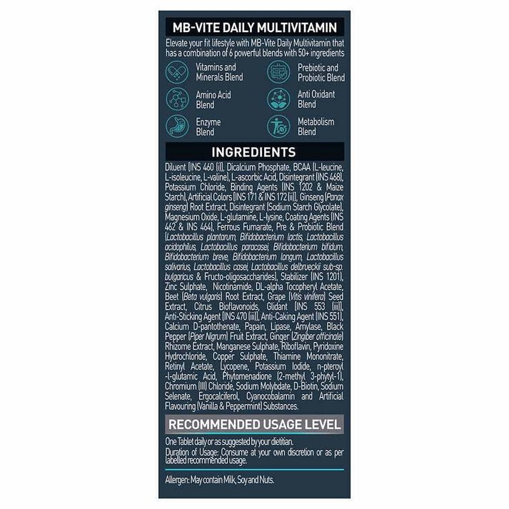 MuscleBlaze MB-VITE Daily Multivitamin 7 MuscleBlaze MB-VITE Daily Multivitamin - Image 7