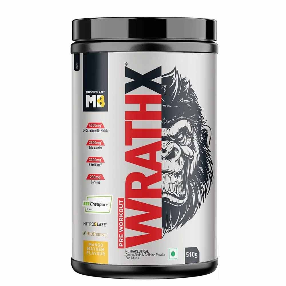 MuscleBlaze Pre Workout WrathX 510g 3 MuscleBlaze Pre Workout WrathX 510g - Image 3