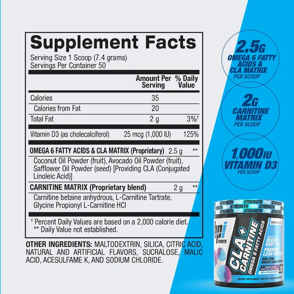 BPI Sports CLA + Carnitine - Non-Stimulant Weight Loss Supplement 2 BPI Sports CLA + Carnitine - Non-Stimulant Weight Loss Supplement - Image 2