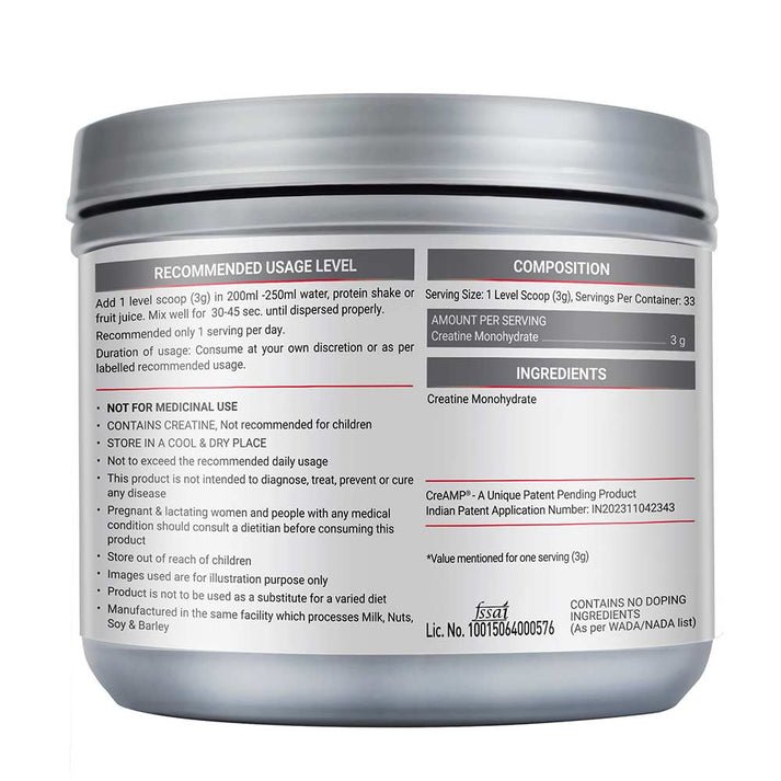 MuscleBlaze Micronised Creatine Monohydrate CreAMP 100g 2 PEAK MB