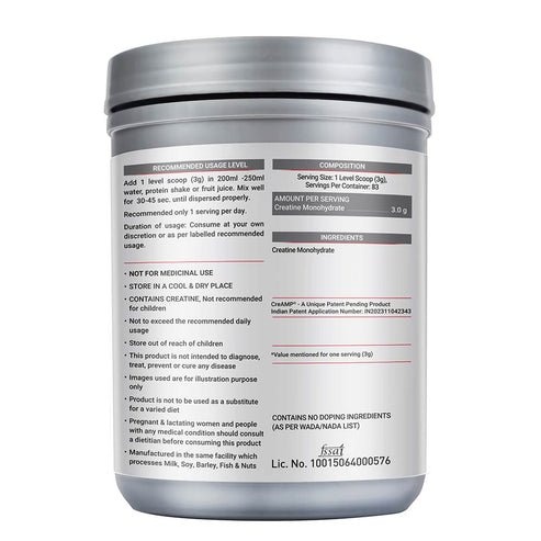 MuscleBlaze Micronised Creatine Monohydrate CreAMP 250g 2 PEAK X 250G